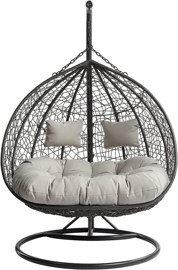 Double Hanging Egg Chair - Spacious & Relaxing Garden Swing - Image 3