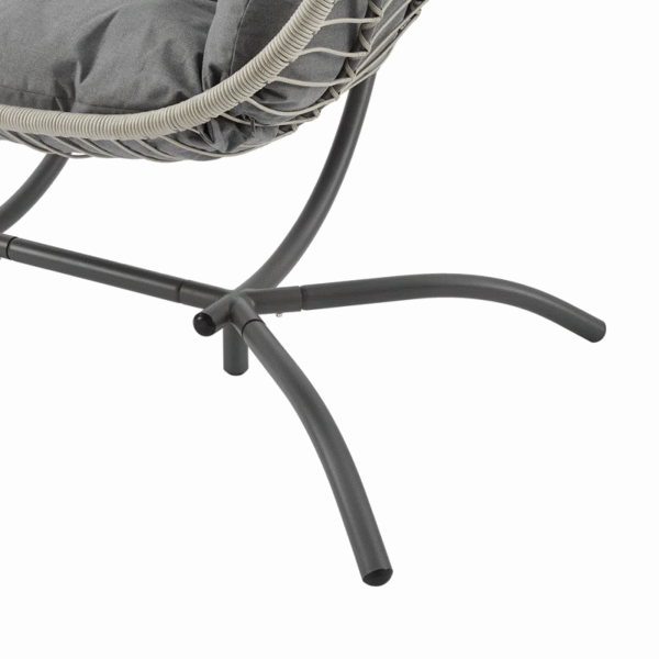 Double Hanging Egg Chair with Grey Cushions – Stylish Indoor & Outdoor Hammock Swing - Image 3