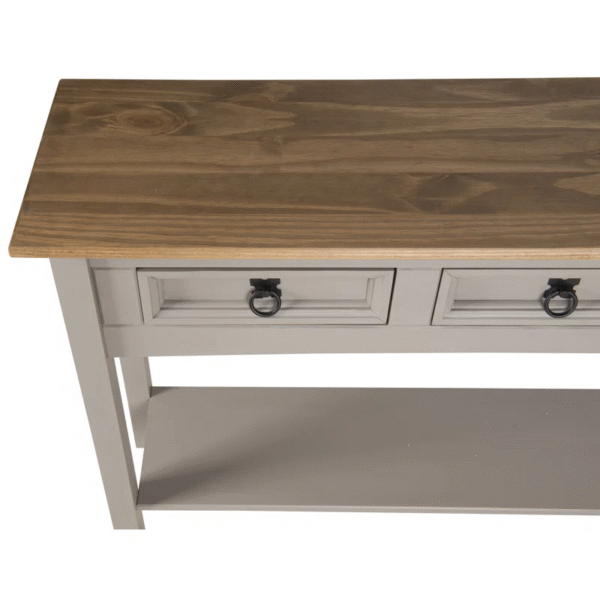 Solid Pine Console Table with 3 Drawers - Image 2